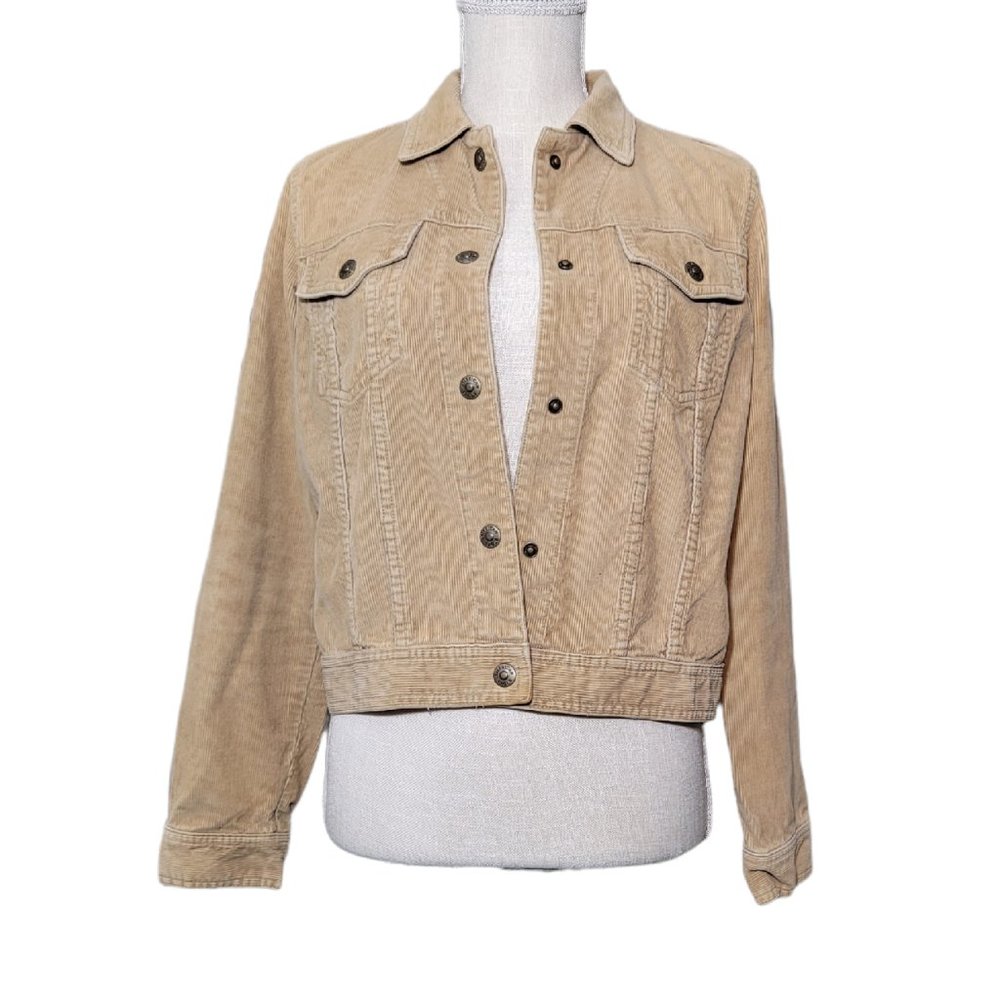 American Eagle Tan Corduroy button up jacket Size Medium women's